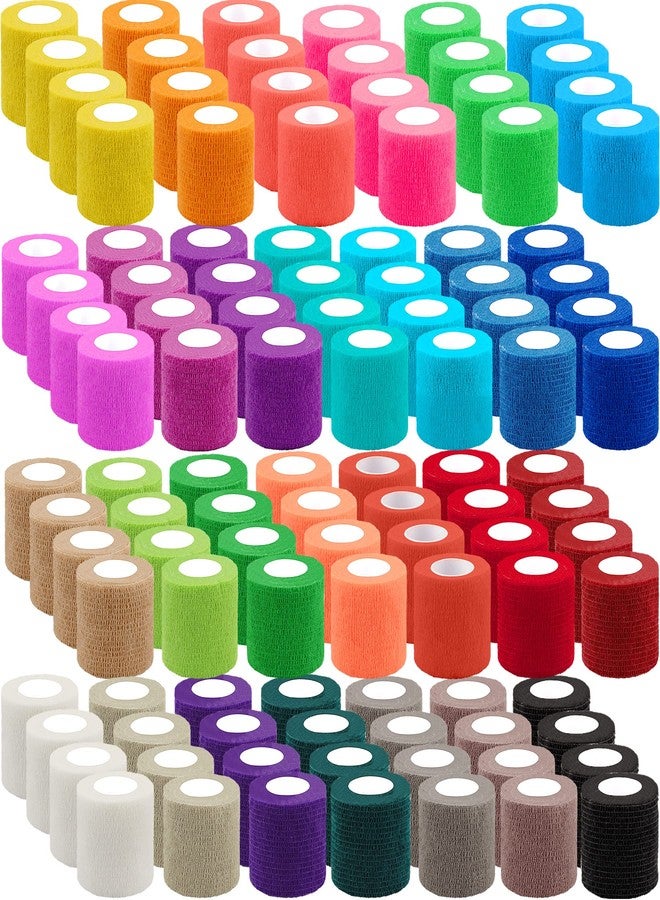 BQTQ 108 Rolls Self Adhesive Bandage 2 Inch Colored Self Stick Athletic Wrap Tape Self Adherent Stretch Bandages for Wrist Ankle Swelling Sprains (Rich Color) - Image 1